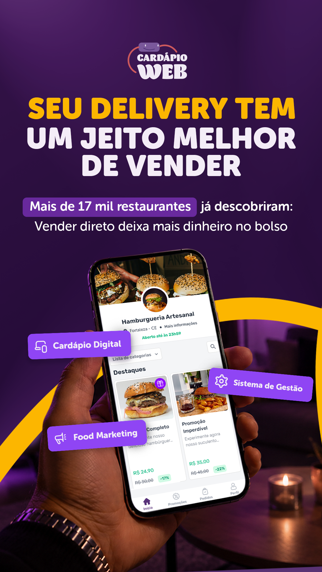 Cardápio Web Facebook ad