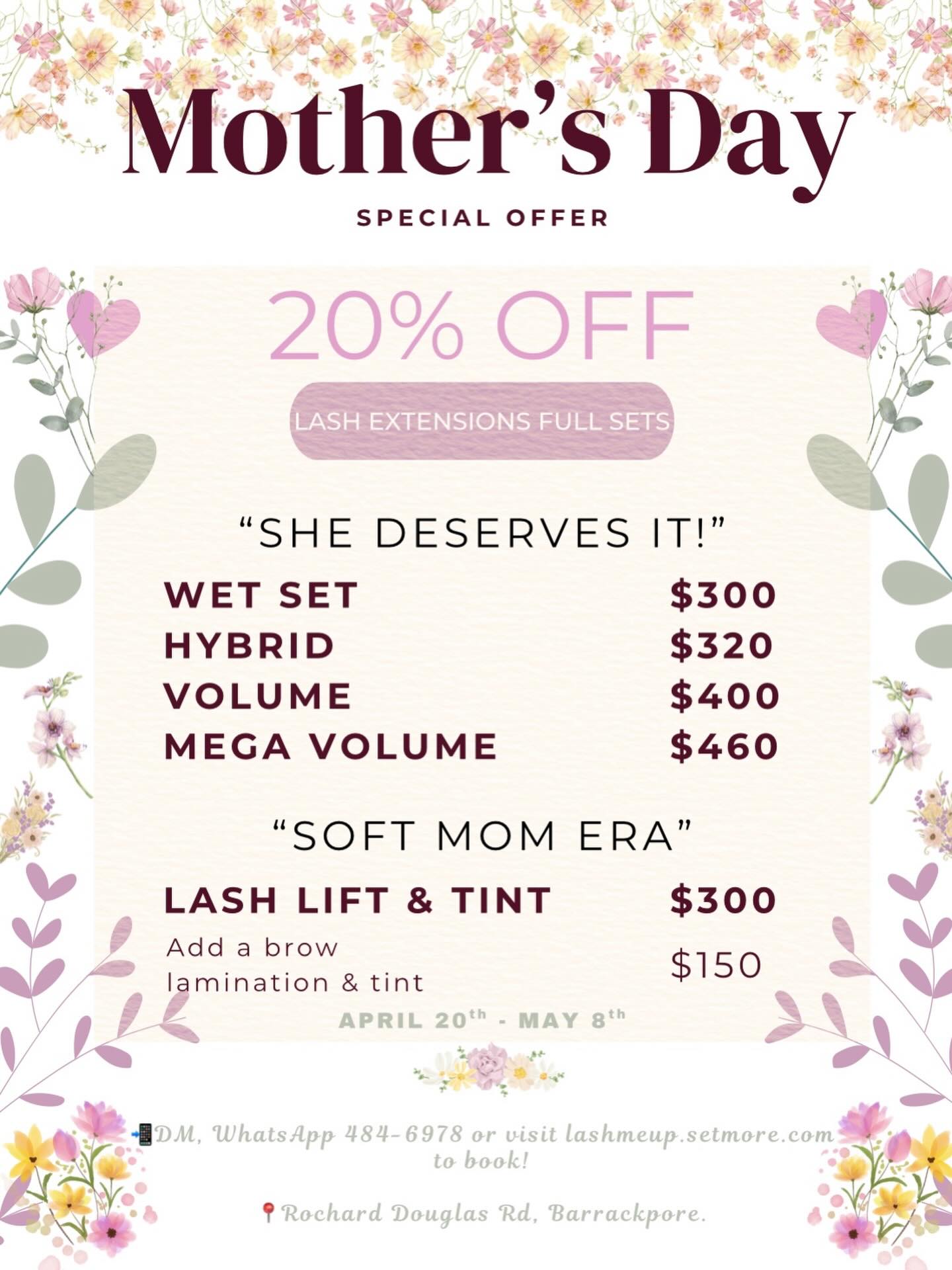 _lashmeup._ Facebook ad: Mother’s Day specials are here from April 20th…