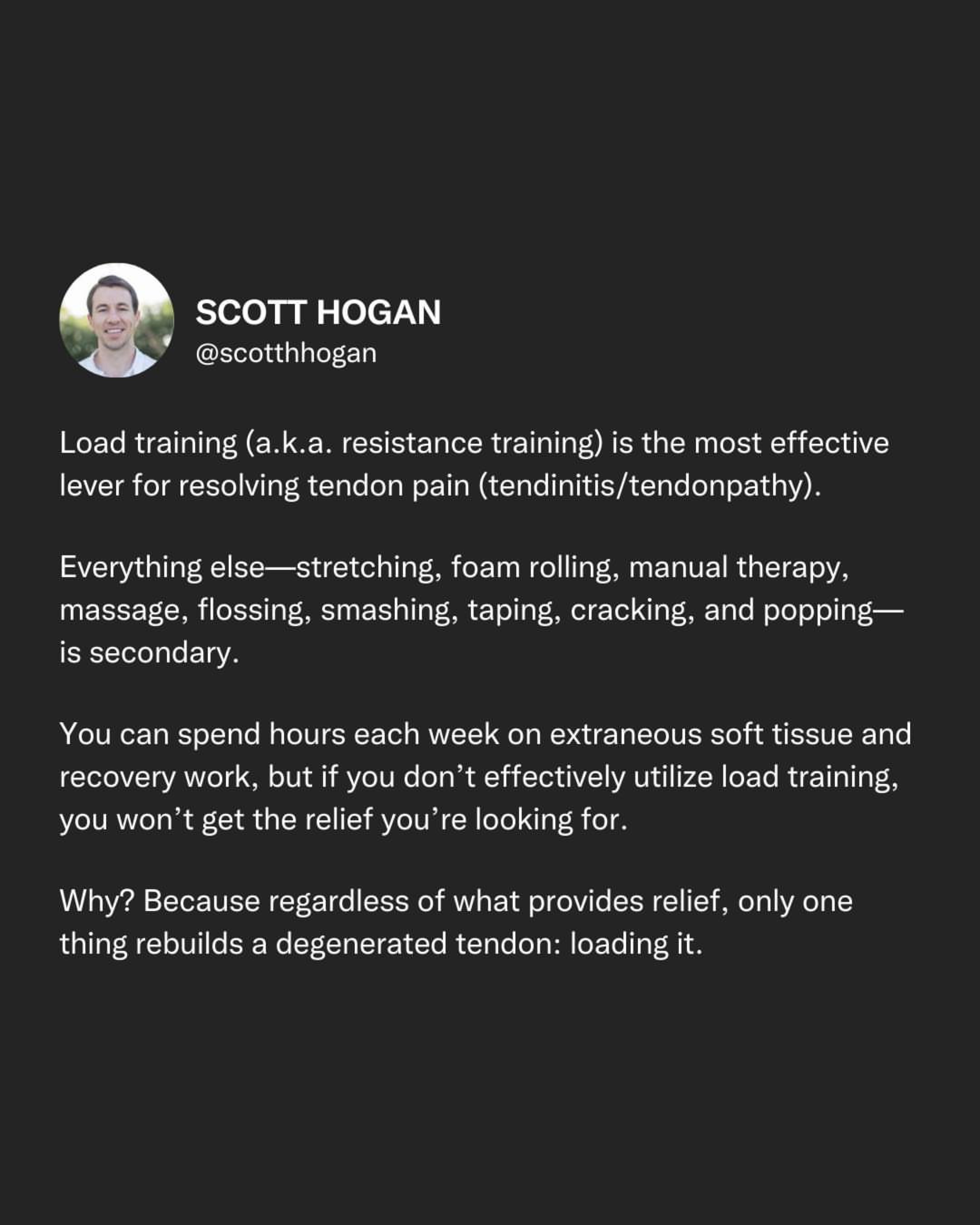 Scott Hogan Facebook ad: What Stubborn Tendon Pain Really Needs