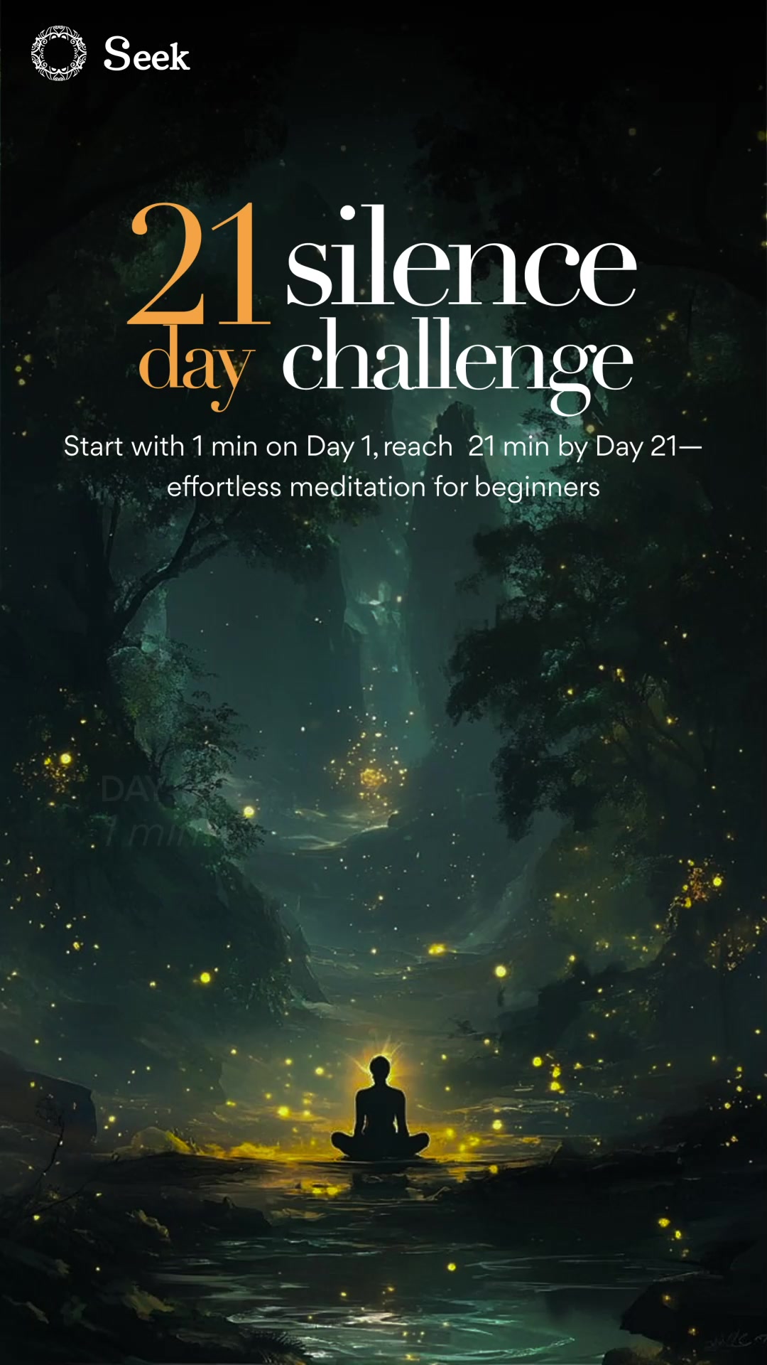 Seek Meditation Facebook ad: Start your journey today!