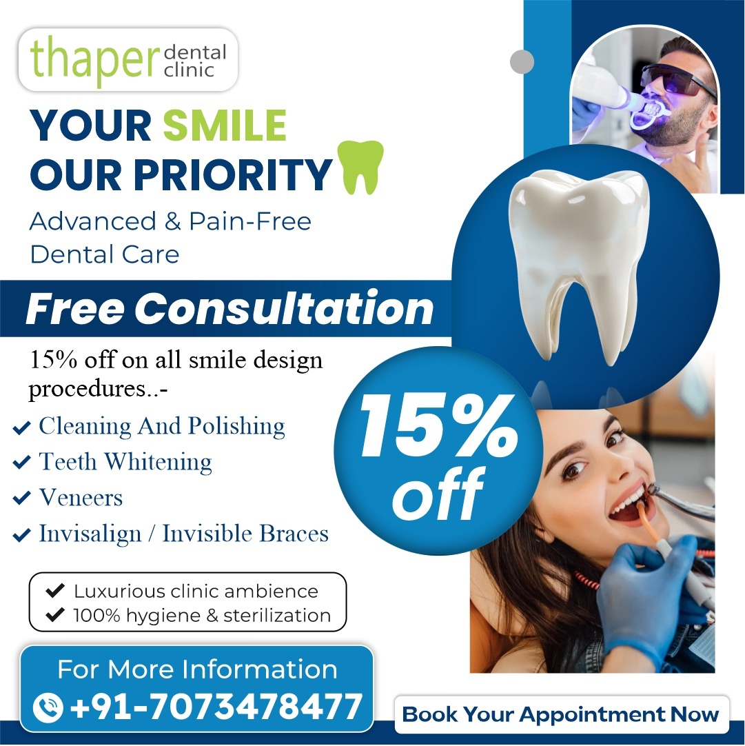 Thaper Dental Clinic Facebook ad: Dream Smile Loading… at 15% OFF!