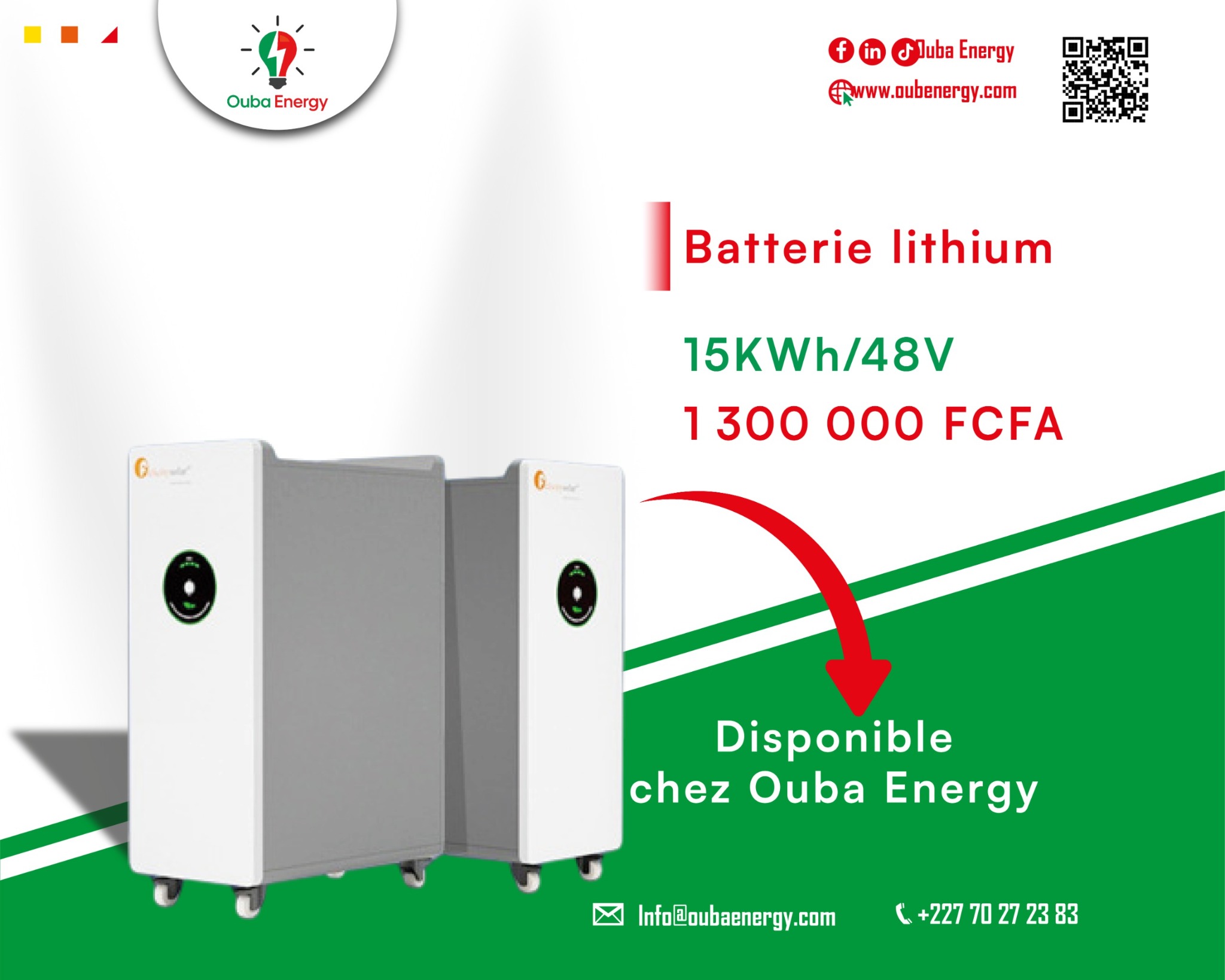 Ouba Energy Facebook ad: Achetez votre matériel solaire de qualité chez Ouba…