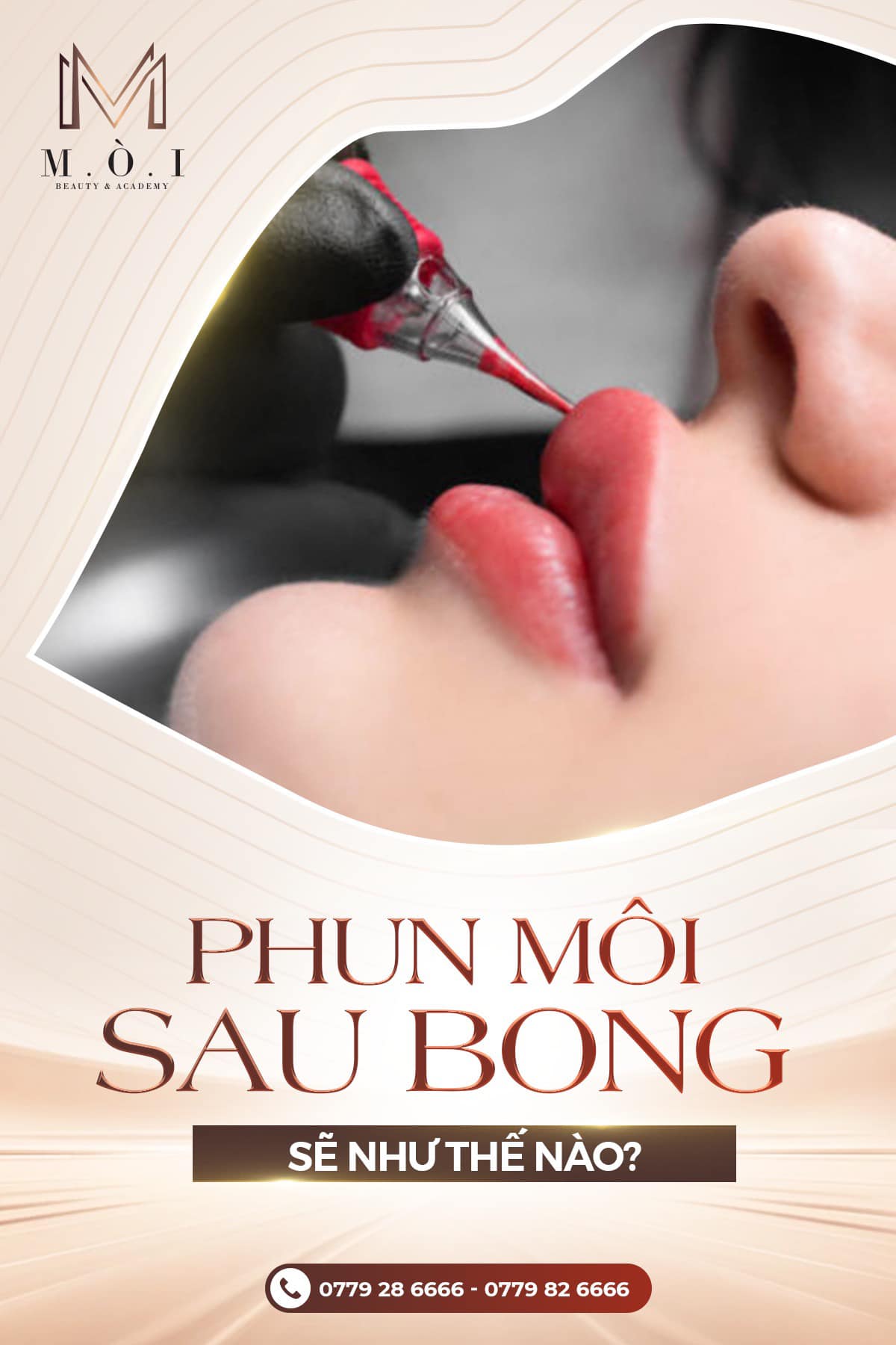 M.Ò.I Beauty Sài Gòn Facebook ad: Phun Môi Sau Bong Sẽ Đẹp Tới Mức…