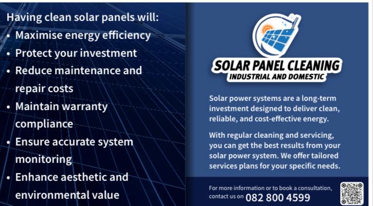 Solar Panel Cleaning Facebook ad: SPC offers a professional solar panel cleaning service…