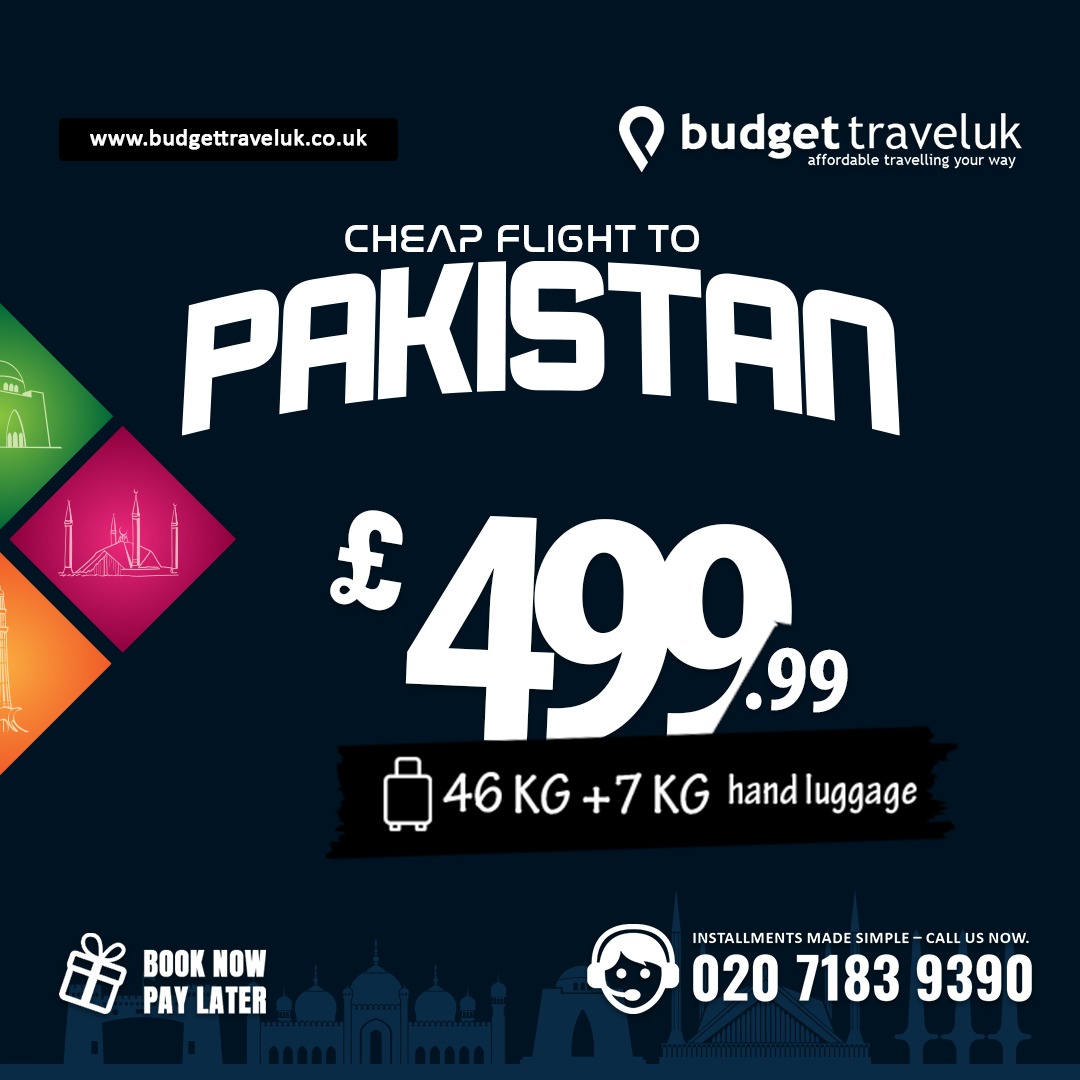 Budget Travel UK Facebook ad: Pakistan Flights from £499.99, Fly Smart with Trusted…