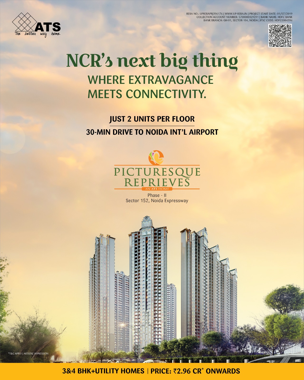 ATS Infrastructure Ltd Facebook ad: Investment Starting at ₹2.96Cr* Onwards