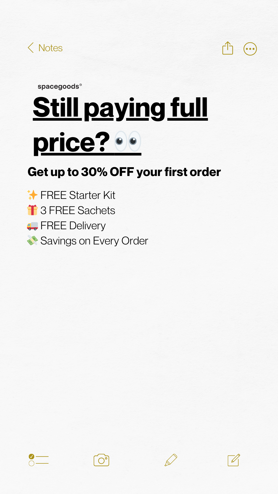 Spacegoods Facebook ad