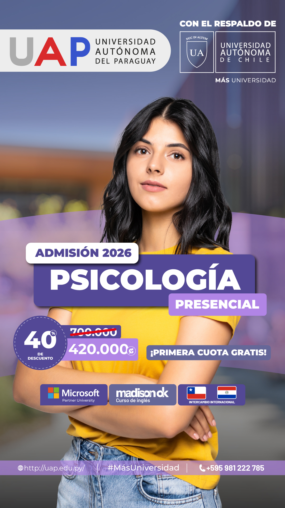 Universidad Autónoma del Paraguay Facebook ad from Feb 9, 2026