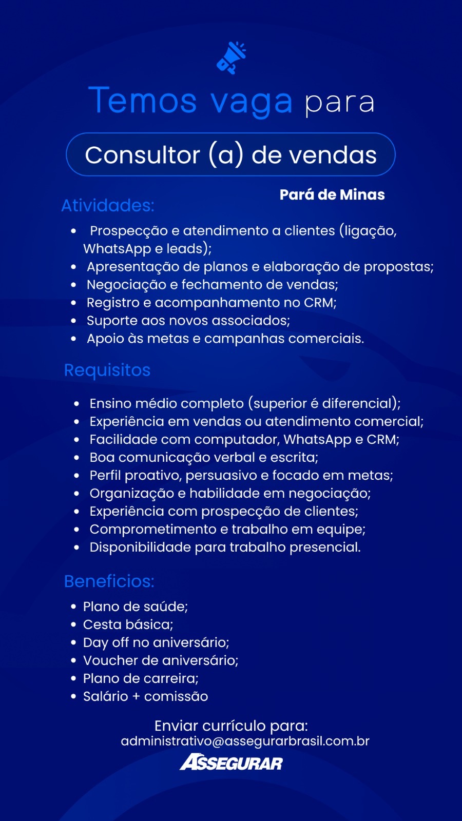 Proteção de Veículos - Assegurar Facebook ad: VAGA DISPONÍVEL! Clique em saiba mais!
