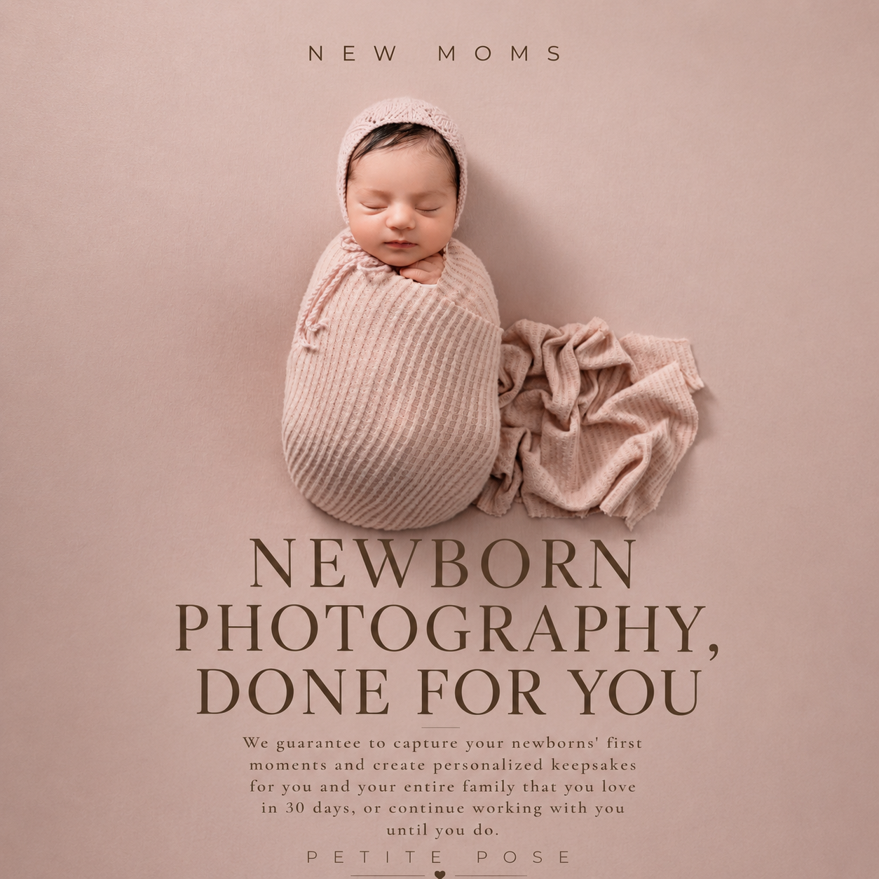 Petite Pose Facebook ad: Newborn wall art done for you