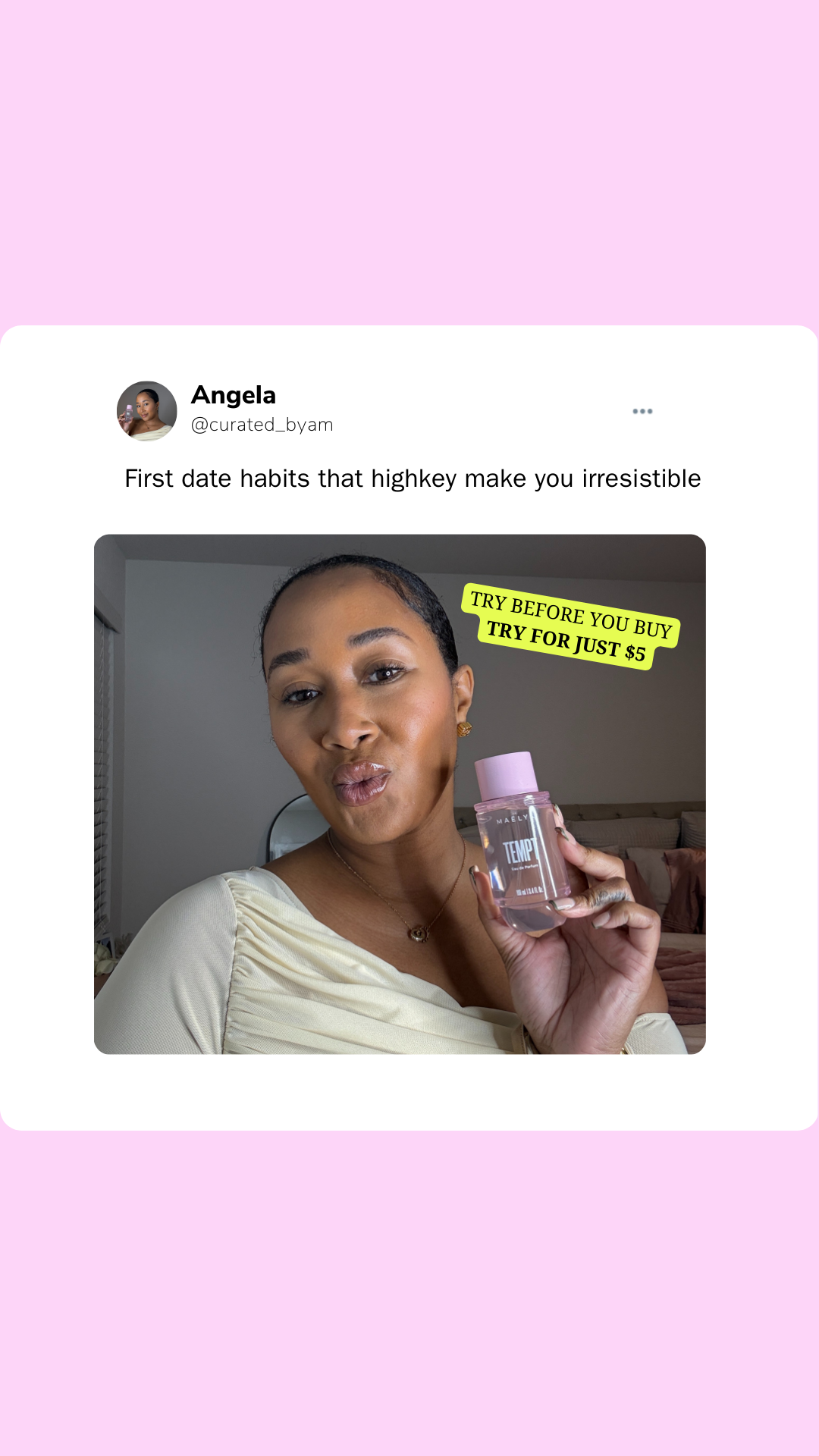 Angela Melinda Facebook ad: Try Before You Buy