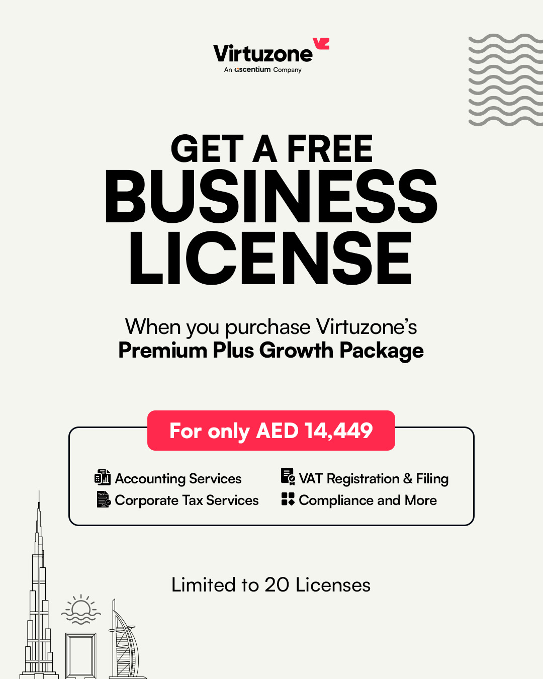 Virtuzone Facebook ad: Get Your Free Business License