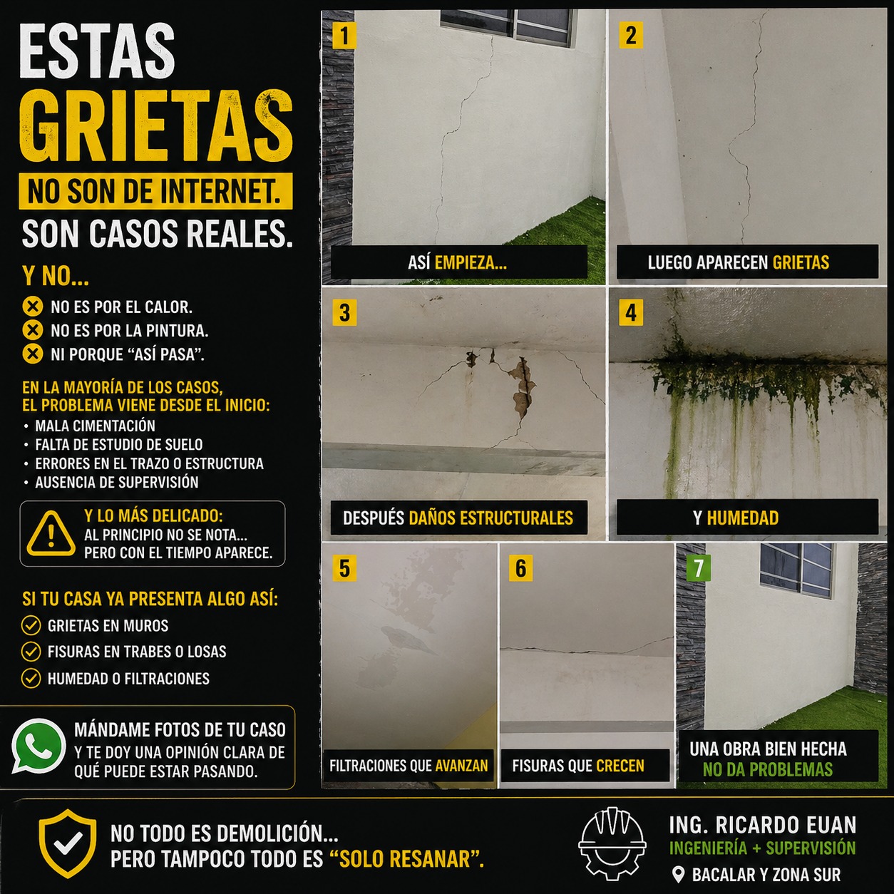 Ing Ricardo Euan Facebook ad: Si ya tienes grietas en tu casa… esto…