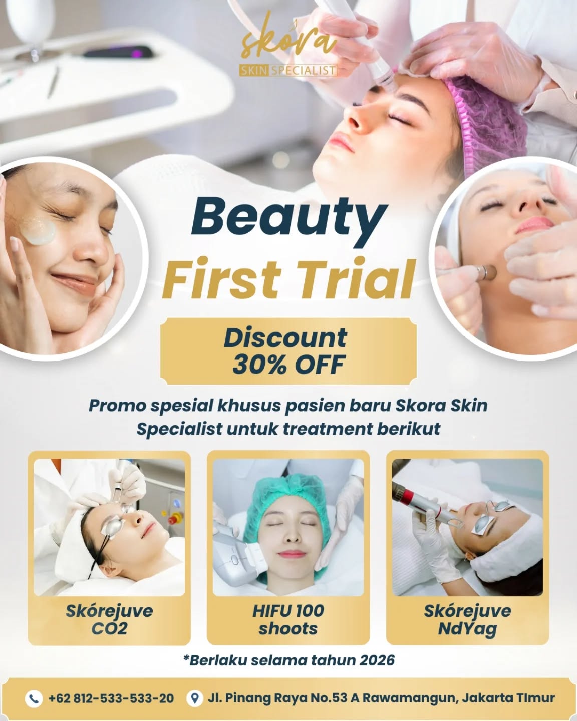 Skora Skin Specialist Facebook ad: Promo Spesial Pasien Baru
