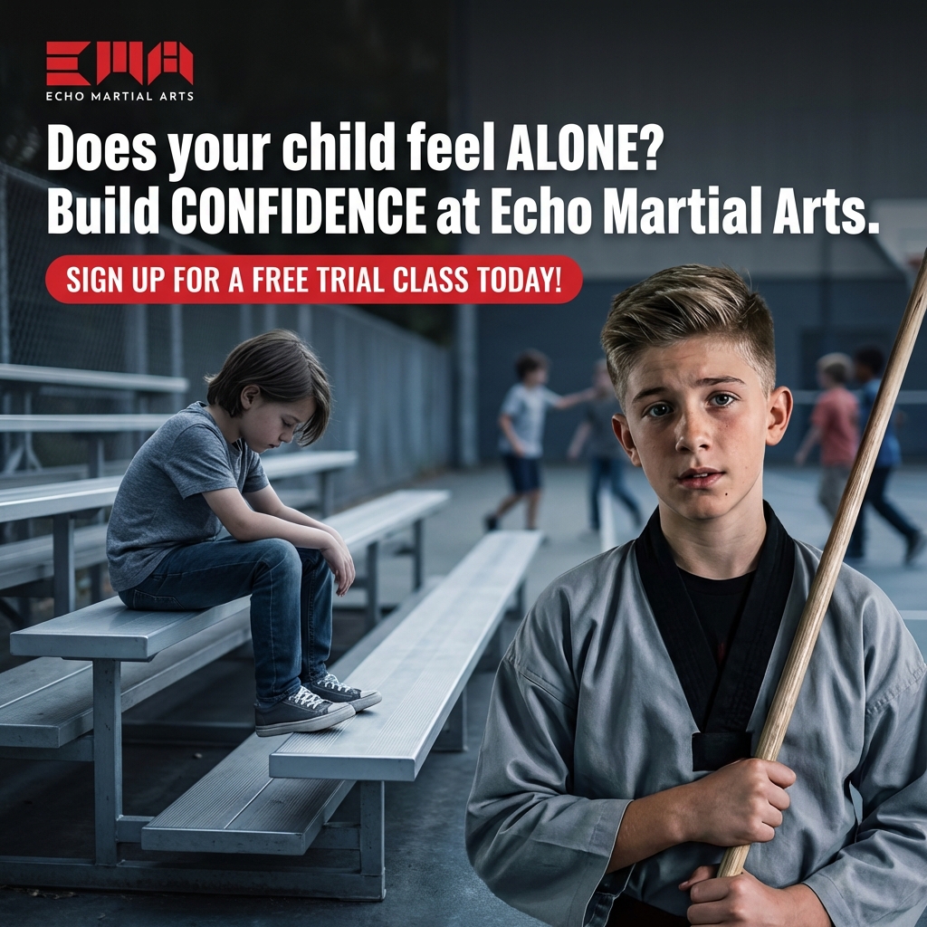 Echo Martial Arts Facebook ad: 7-Day Free Trial Martial Arts + Free T-shirt