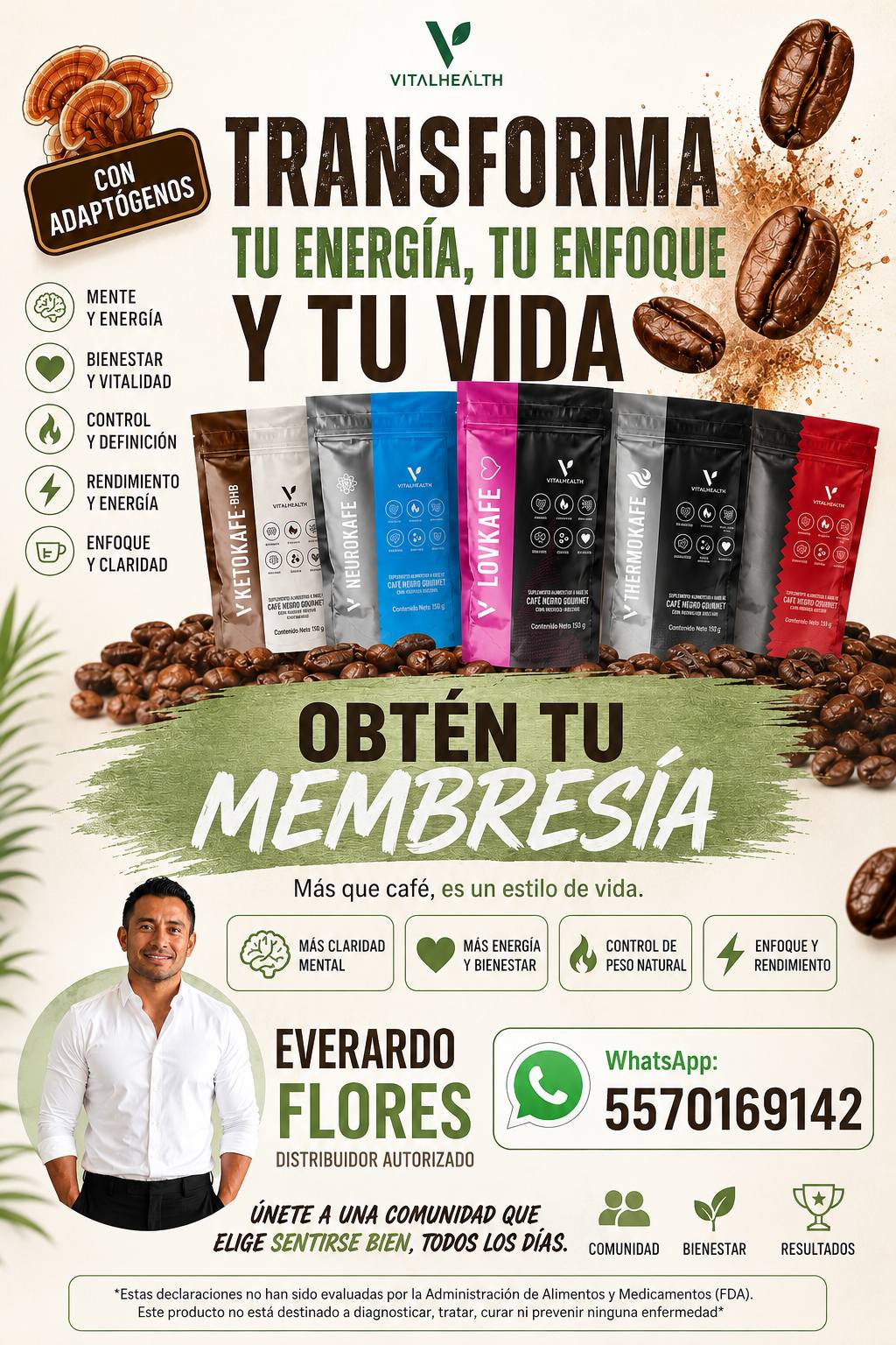 Everardo Flores Facebook ad: Comienza tu día con bienestar y energía