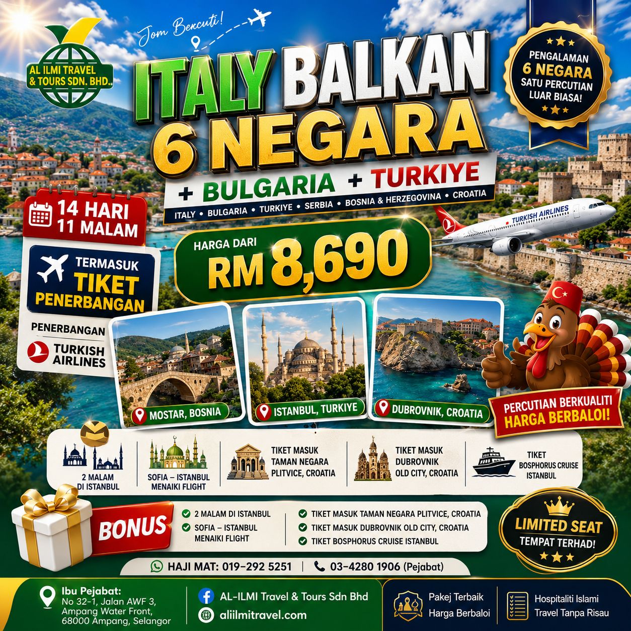 Al-ILMI Travel & Tours Sdn Bhd Facebook ad: BESTLAH KE BALKAN DENGAN AL-ILMI TRAVEL, DARI SOFIA…