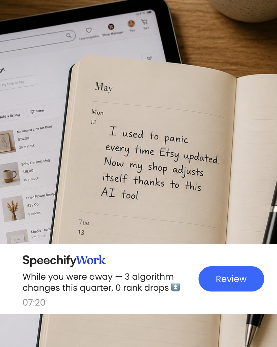 Speechify Facebook ad