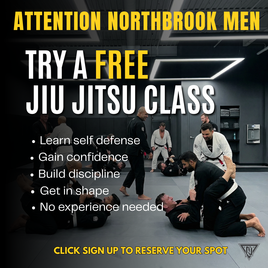Northbrook Jiu Jitsu Facebook ad: FREE CLASS AT NORTHBROOK JIU JITSU!