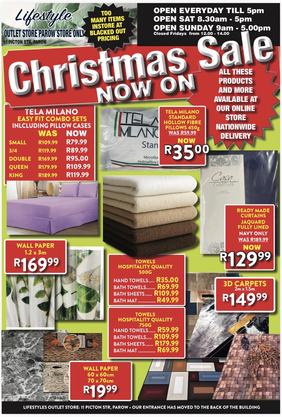 Lifestyle's Outlet Store Facebook ad: Lifestyles Christmas Sale is now On.