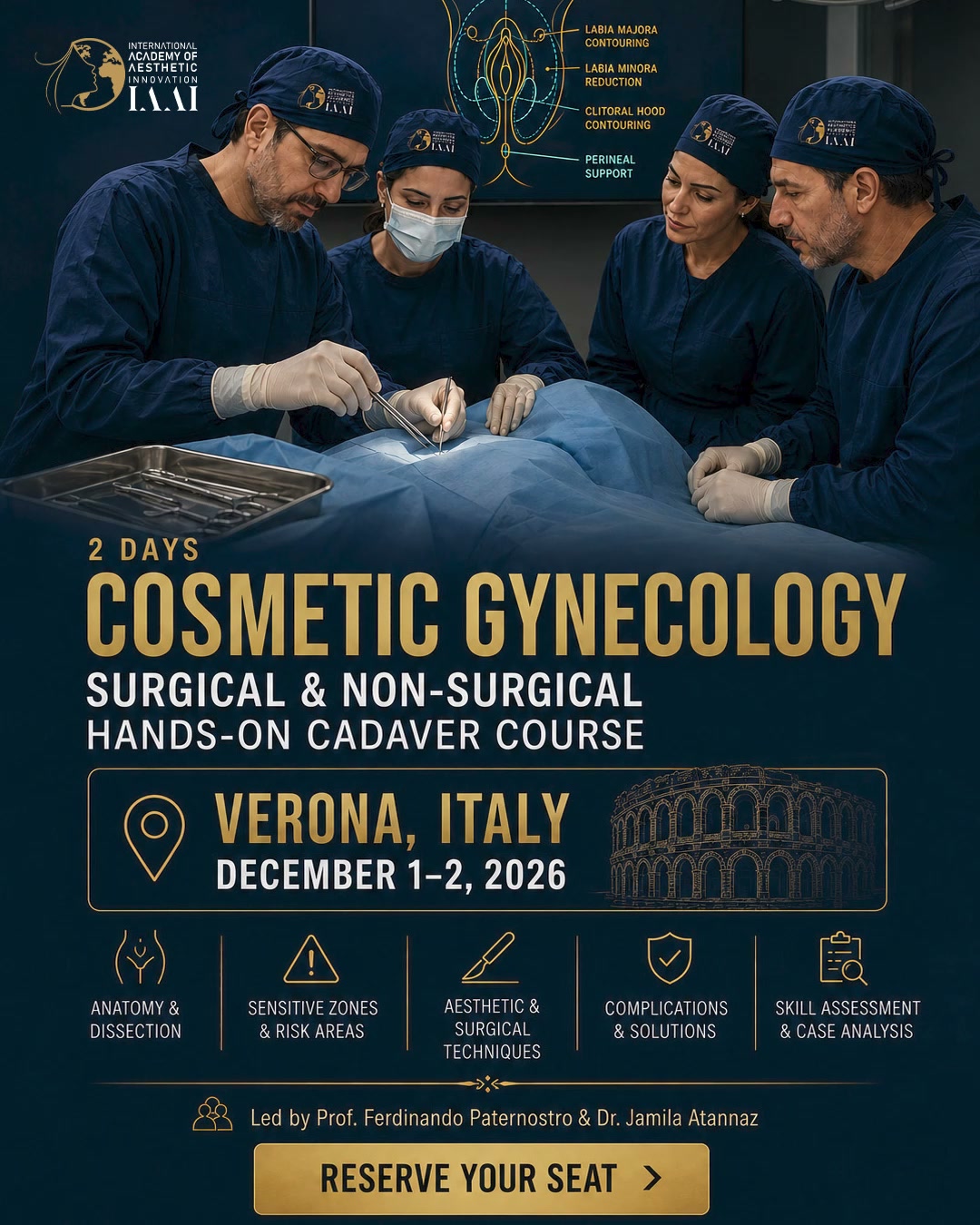 International Academy of Aesthetic Innovation Facebook ad: Advanced Cadaver Gynecology Training