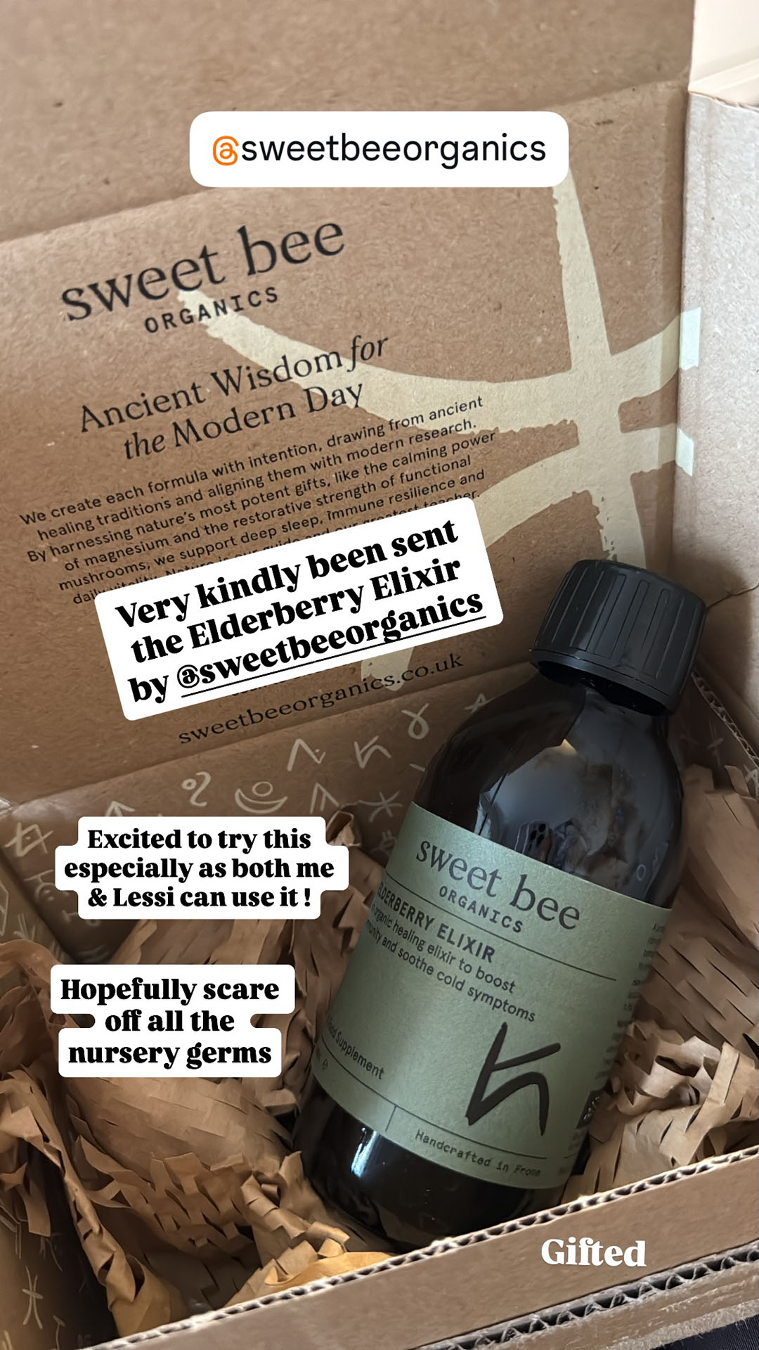 Sweet Bee Organics Facebook ad
