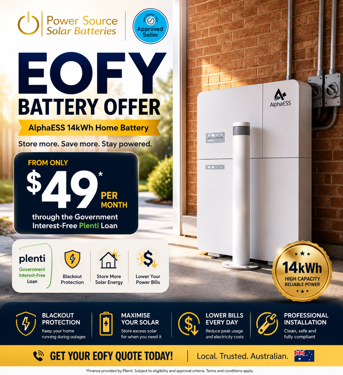 Power Source Solar Batteries Facebook ad
