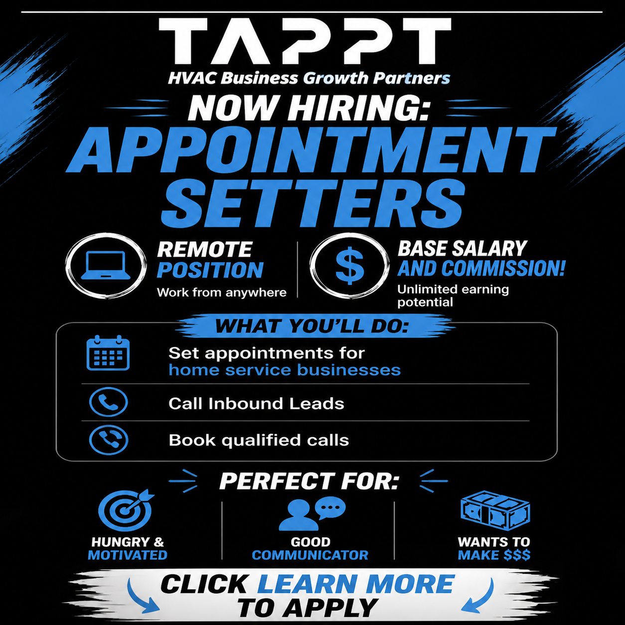 Tappt Agency Facebook ad: Apply Today!