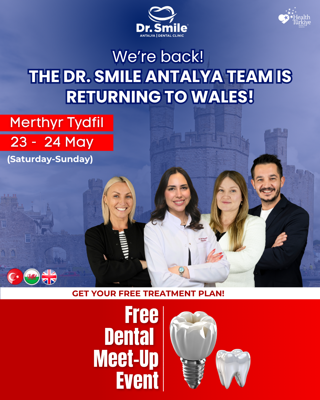 Dr Smile Antalya Dental Clinic Facebook ad: FREE DENTAL MEET-UP!