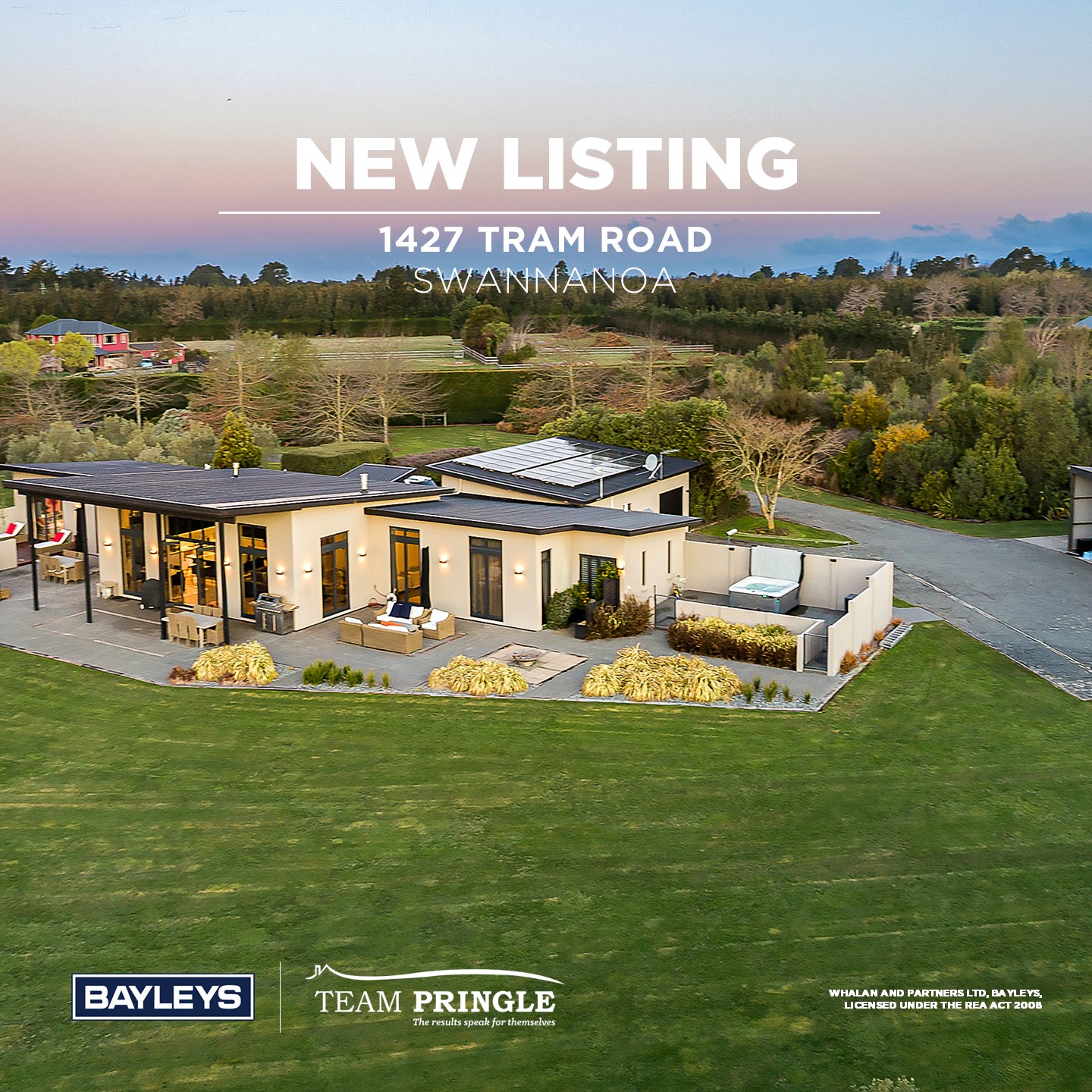 Mark Pringle & Team - Bayleys Canterbury Facebook ad: New Listing // 1427 Tram Road, Swannanoa