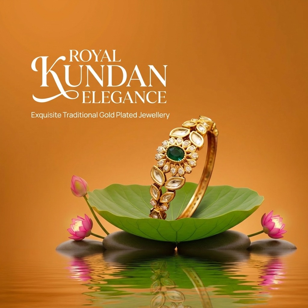 Prinishabynidhi Facebook ad: Traditional Kundan Bracelet | Gold Plated Ethnic Jewellery