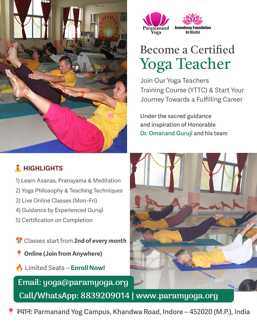 Paramanand Institute of Yoga Science and Research,India Facebook ad: Become a Certified Yoga Instructor with our 200-Hour…