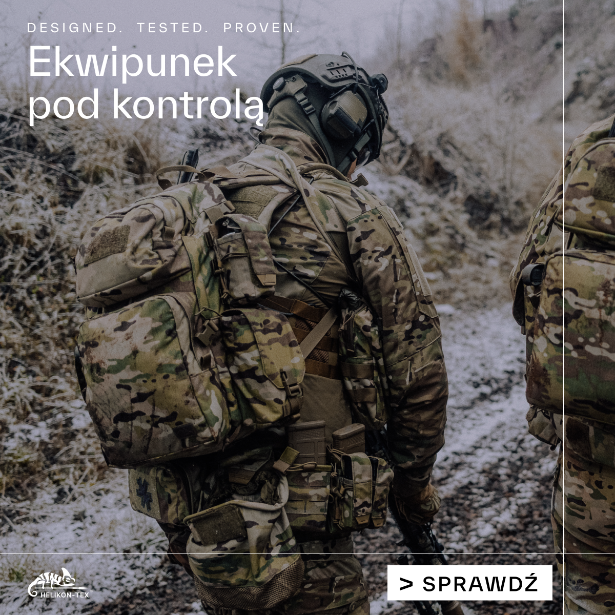 Helikon-Tex Facebook ad: Sprzęt dopasowany do Twojej misji