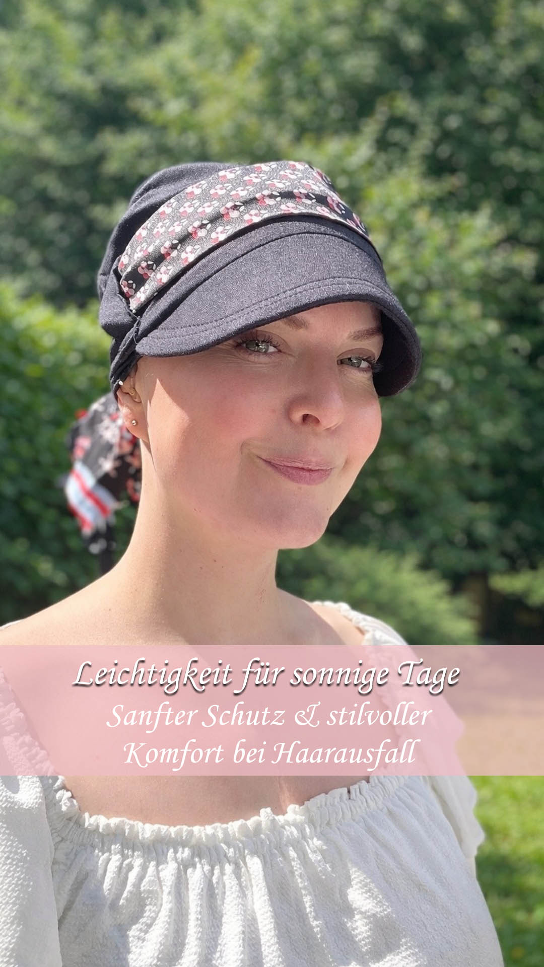 Masumi Headwear International Facebook ad: Leichtigkeit bei Haarausfall