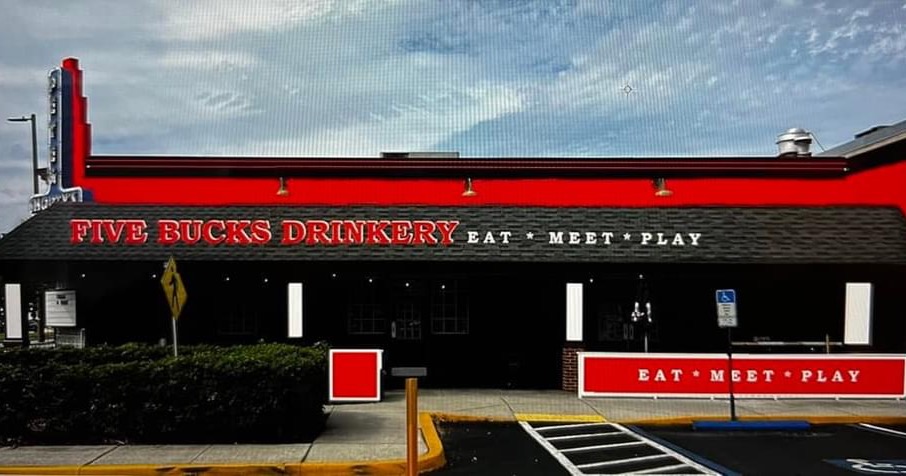 Five Bucks Pinellas Park Facebook ad: Est 2010, famous for 32oz cocktails & beers…