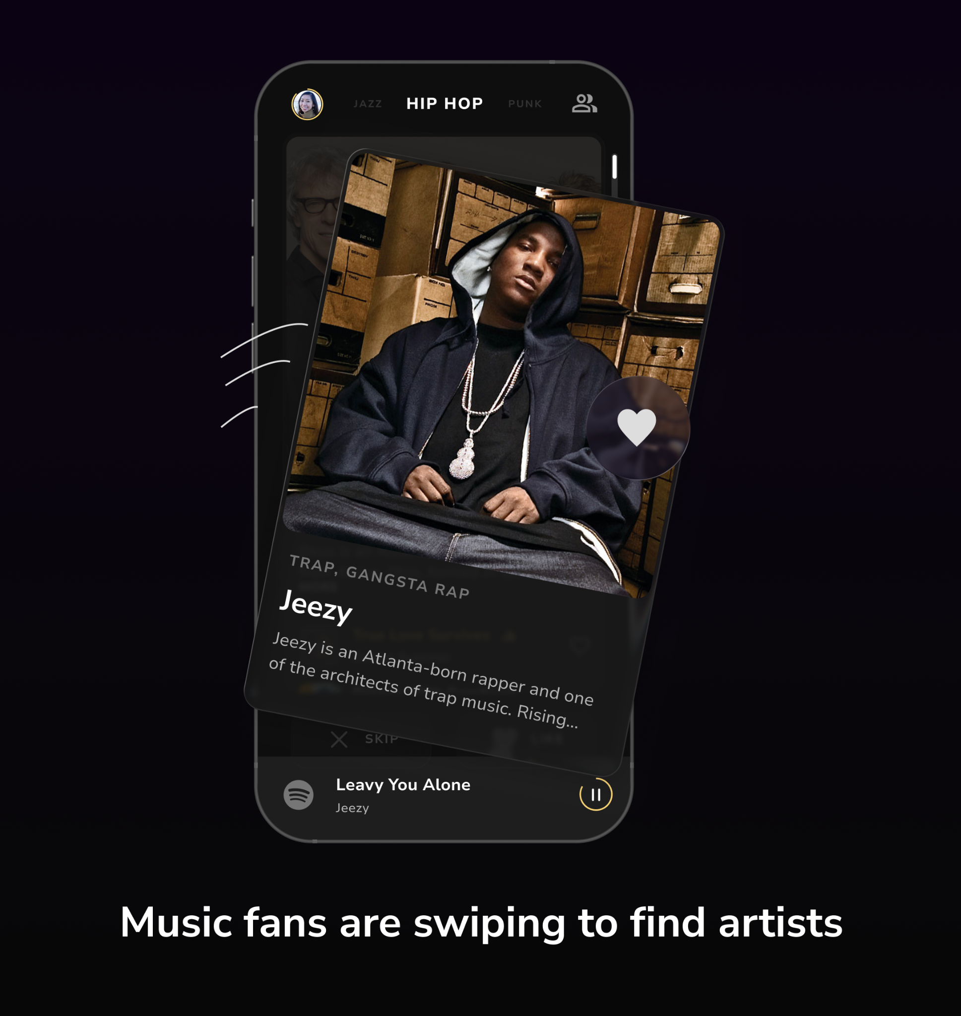 Snobs Facebook ad: Artists with music on Spotify