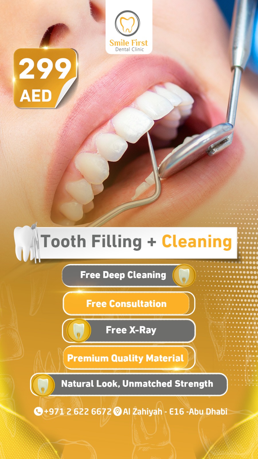 Smile First Dental Clinic Facebook ad from May 20, 2026