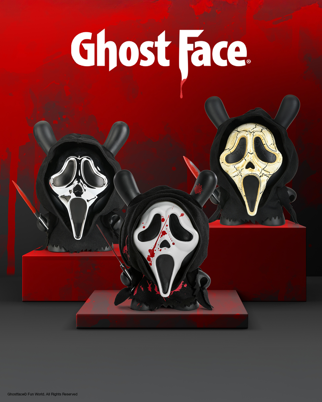 Kidrobot Facebook ad: SCREAM Movie Plush Toys & Collectibles by Kidrobot