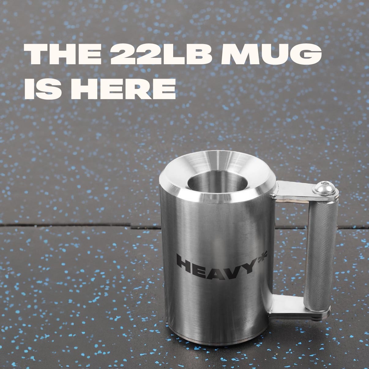 The Heavy Cup Facebook ad: 22lb Heavy Mug | Available Now