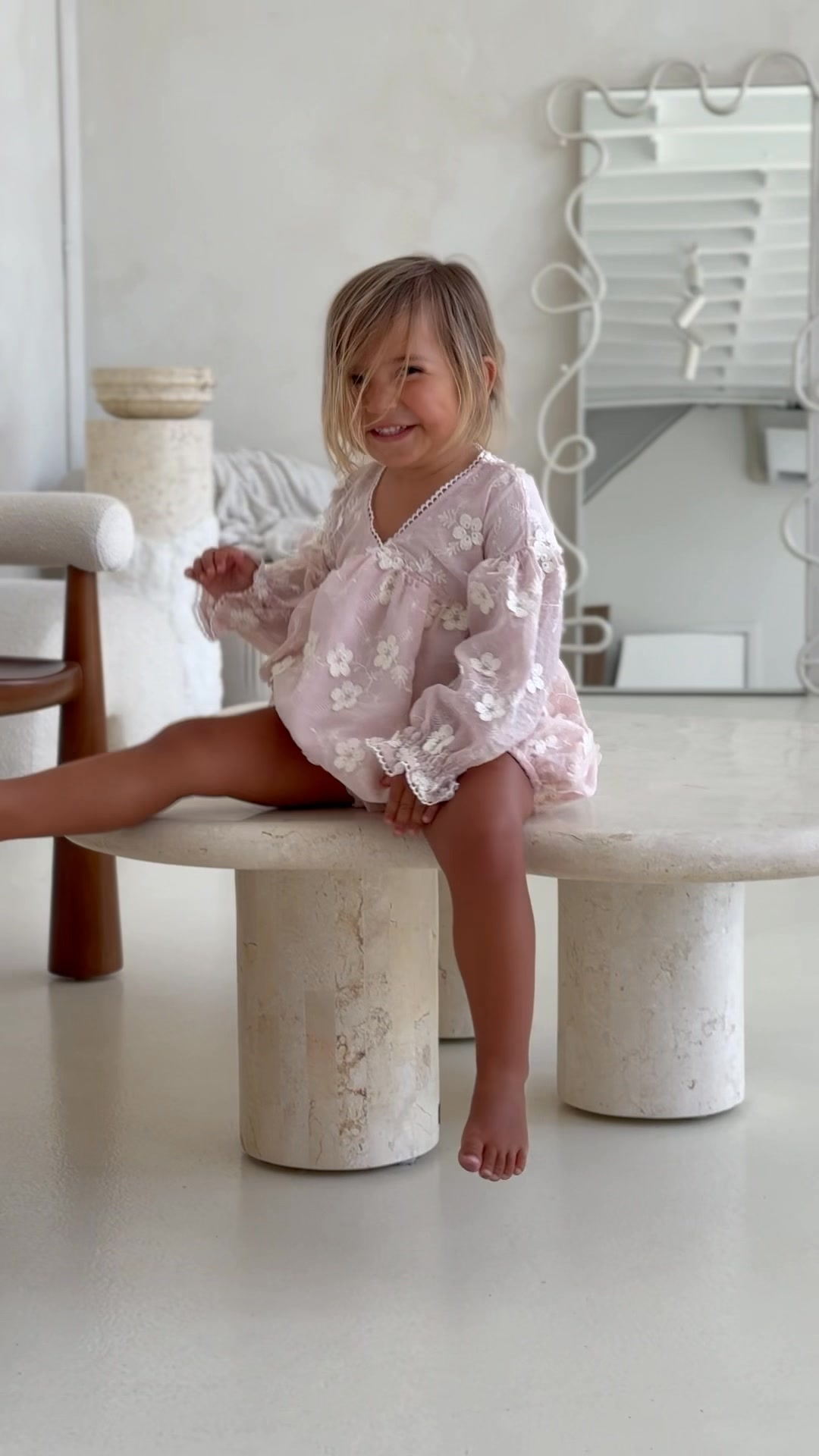 Noni the label Facebook ad: LOLLY ROMPER - CELESTE BLUSH
