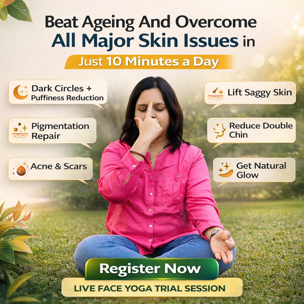 Urmila Kote -Nutritionist & Face Yoga Expert Facebook ad: Look 10 Years Younger with Face Yoga!