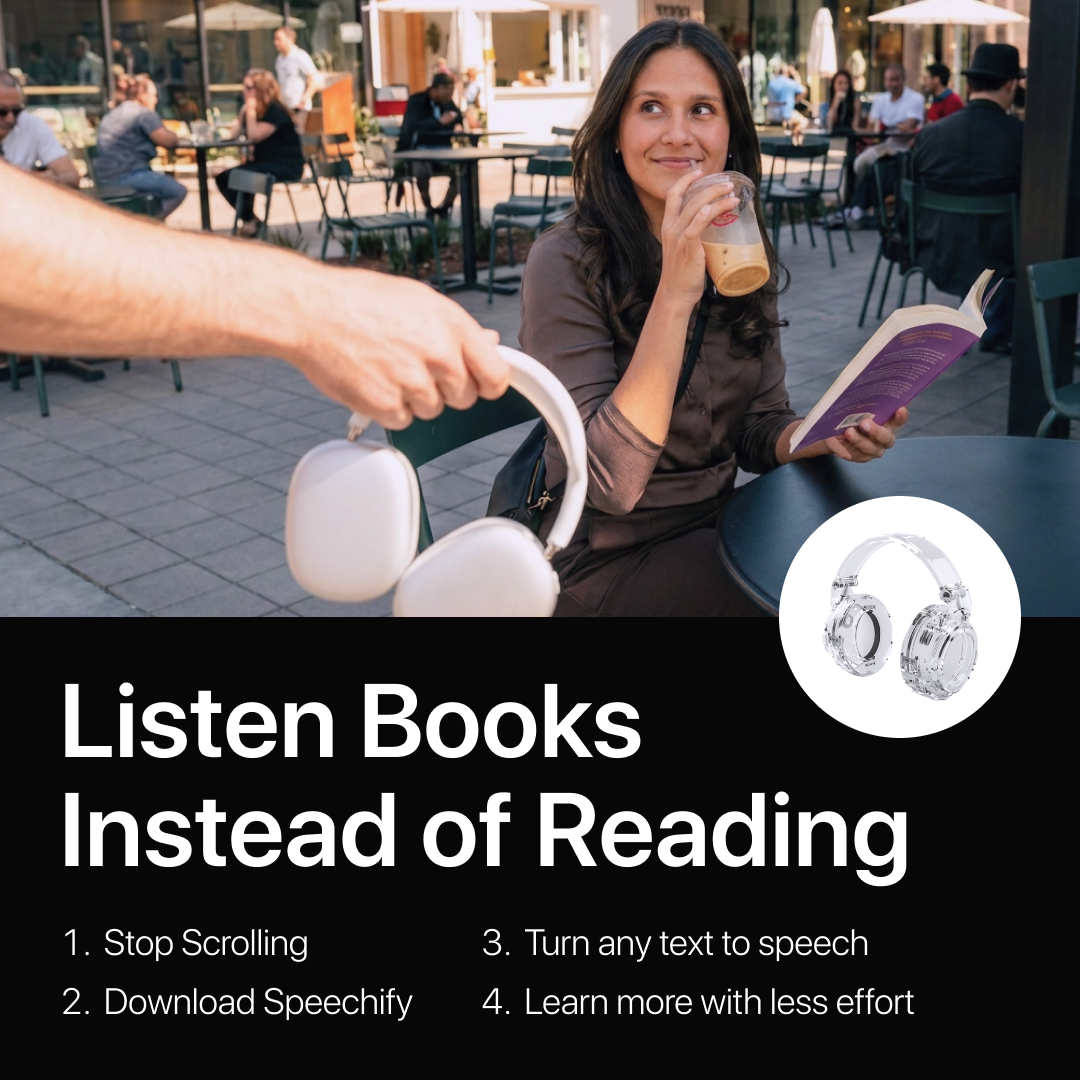 Speechify Facebook ad