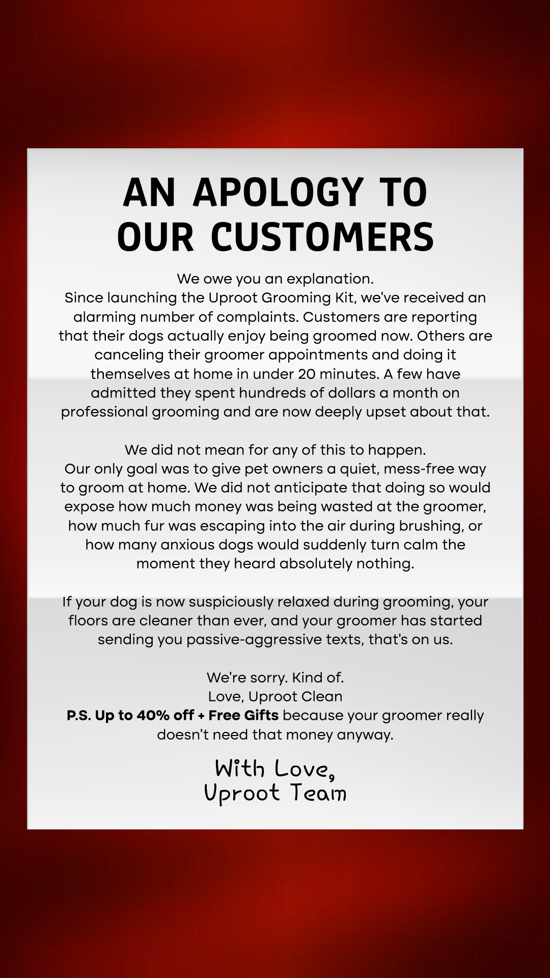 Uproot Clean Facebook ad