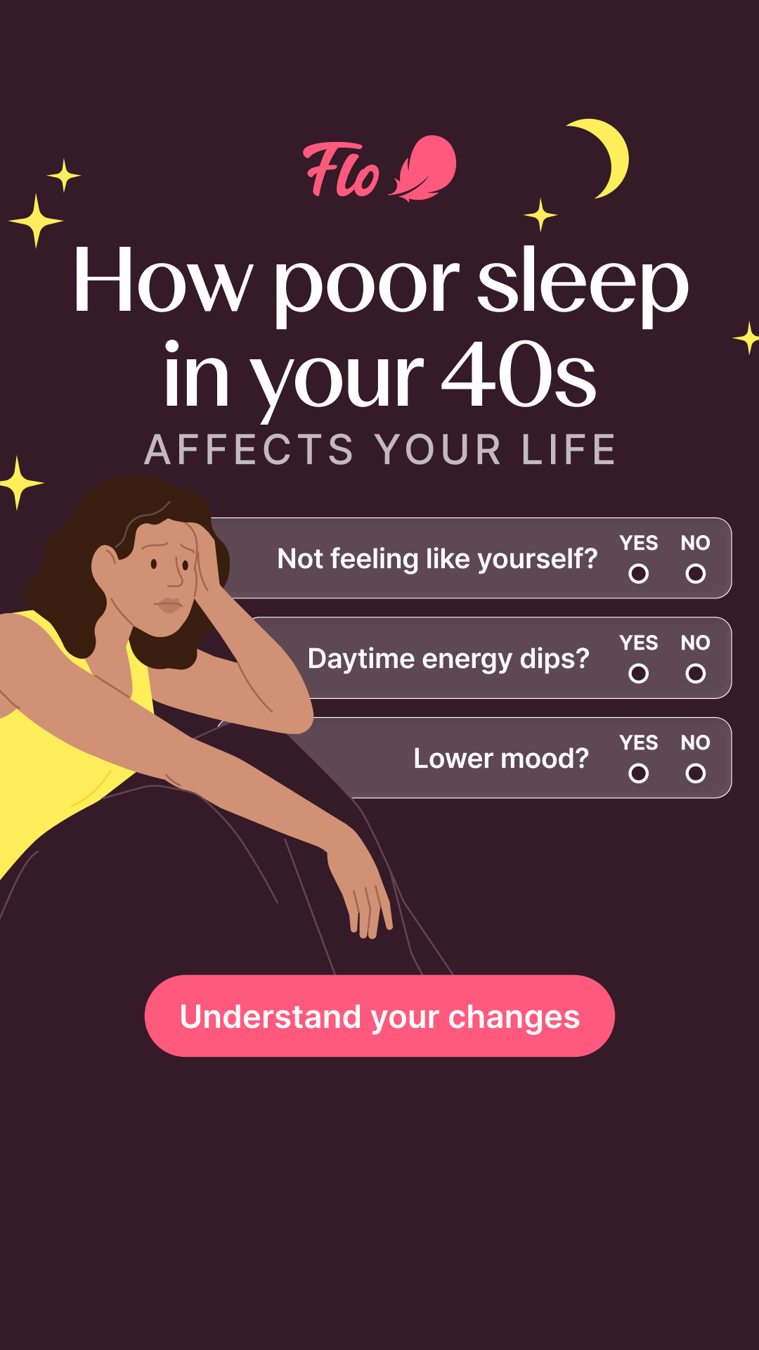 Flo Health App Facebook ad: Try Flo and never look back