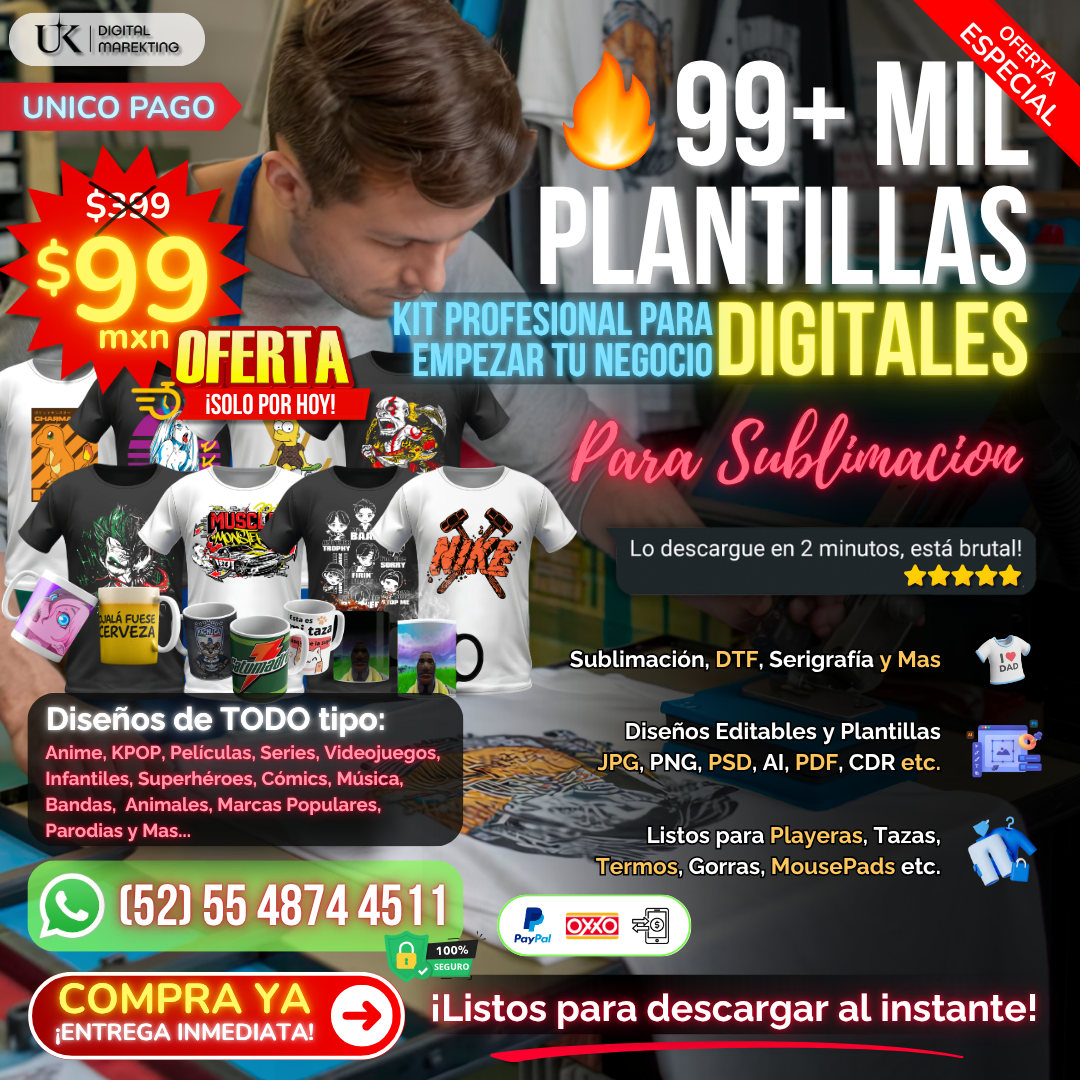 Ukantor's Digital Media Facebook ad: Todo para sublimar y diseñar, solo $99 MXN