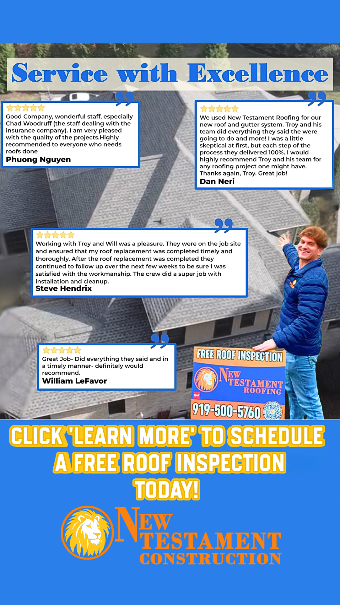 New Testament Roofing Facebook ad from Jan 20, 2026