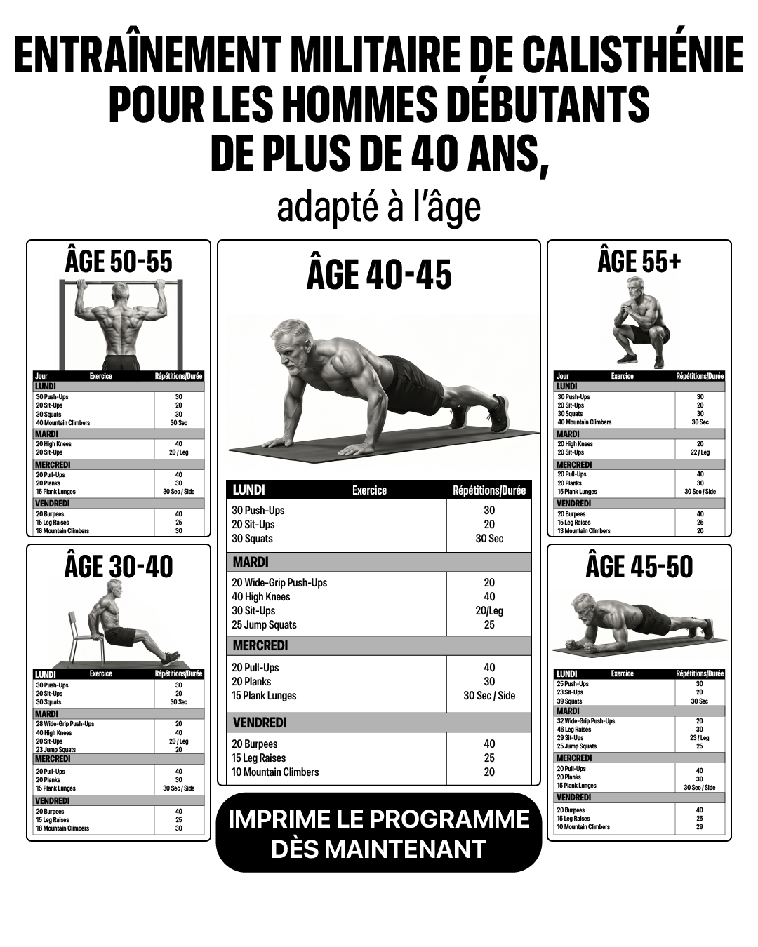 Male Calisthenics Challenge Facebook ad
