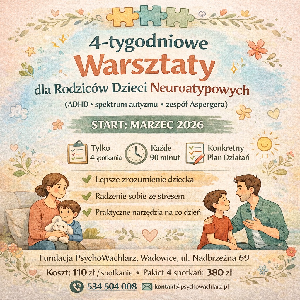 PsychoWachlarz Facebook ad: 4-tygodniowe warsztaty dla rodziców dzieci neuroatypowych