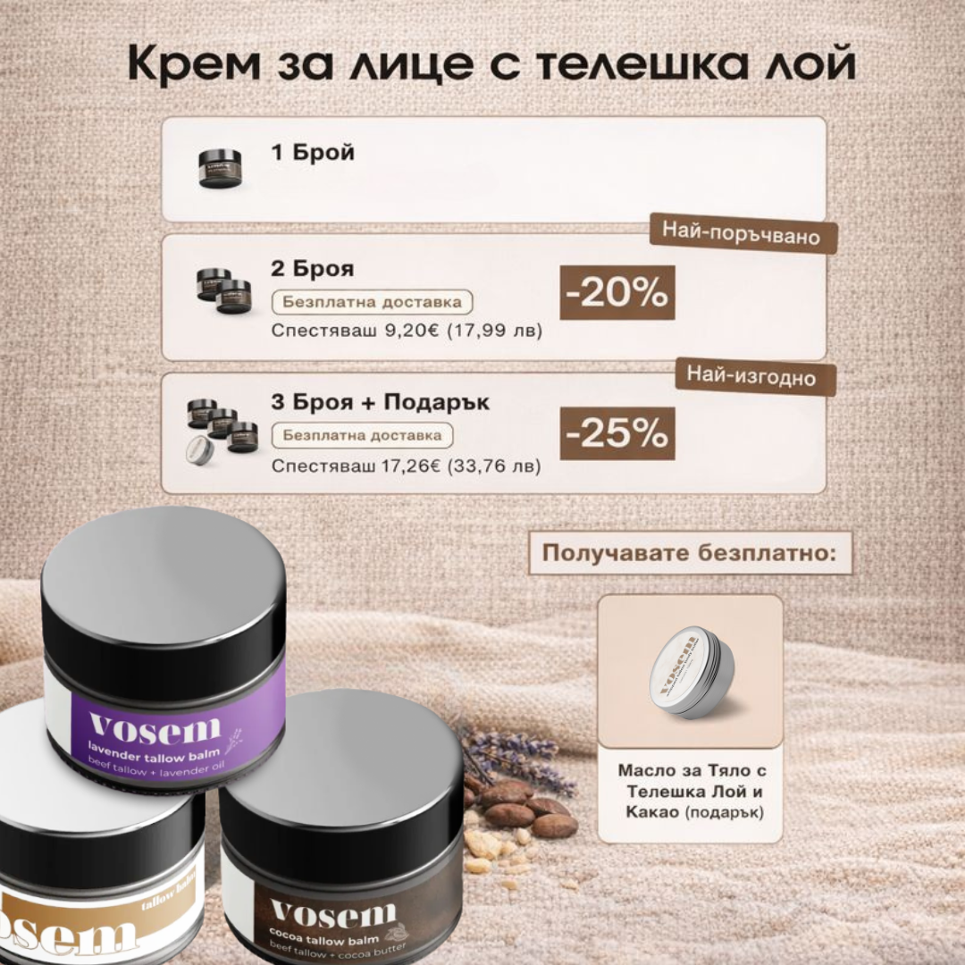 Vosem - Българска Козметика от Телешка Лой Facebook ad