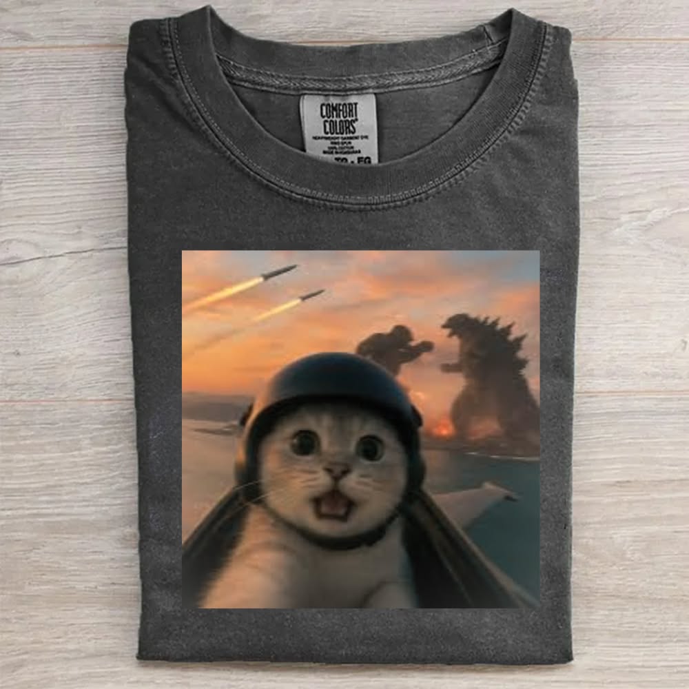 Funyyt Facebook ad: Cat & Godzilla